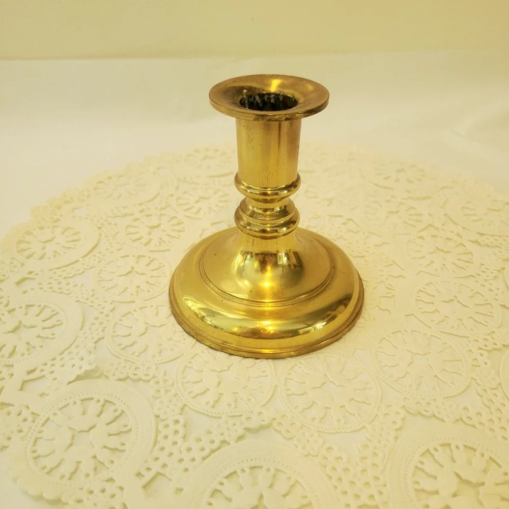 2 Convertible Solid Brass Candlestick Holders Gallery Originals Sizeable